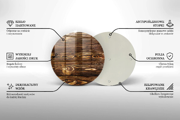 Üveg vágódeszka Fa textúra