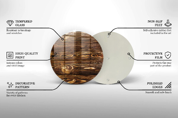 Üveg vágódeszka Fa textúra