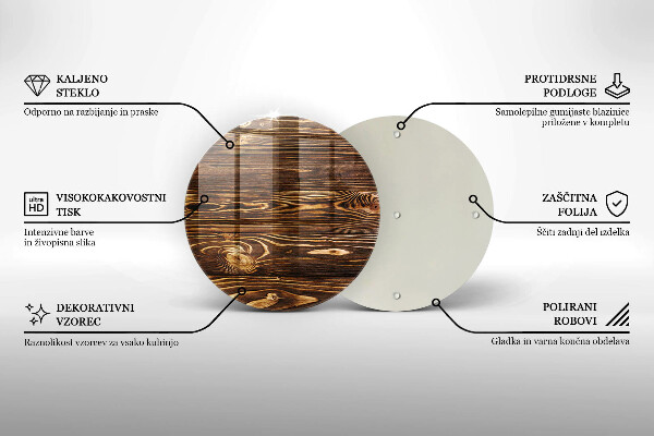 Üveg vágódeszka Fa textúra