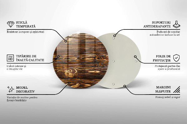 Üveg vágódeszka Fa textúra