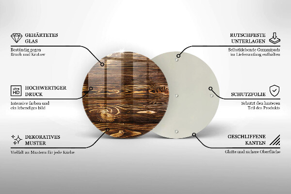 Üveg vágódeszka Fa textúra