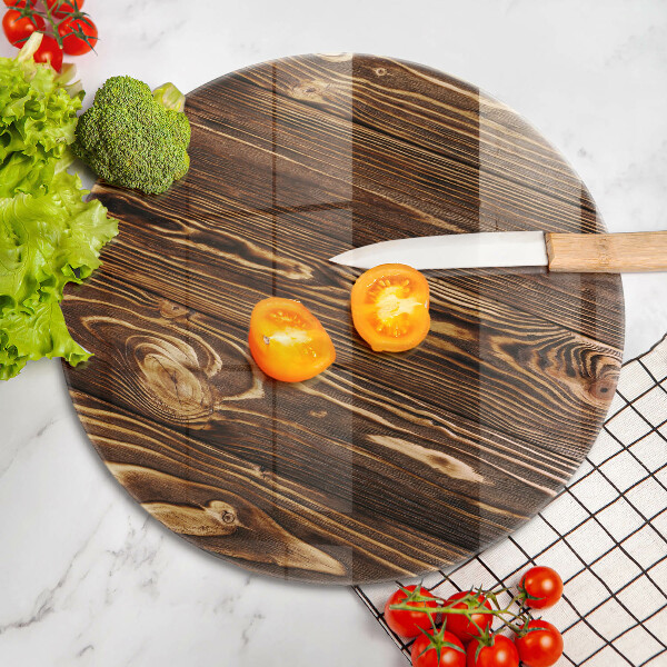 Üveg vágódeszka Fa textúra