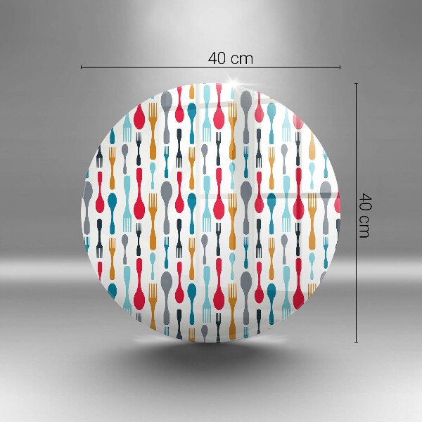 Üveg vágódeszka Kanál illusztráció