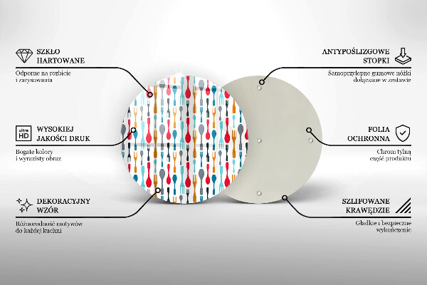 Üveg vágódeszka Kanál illusztráció