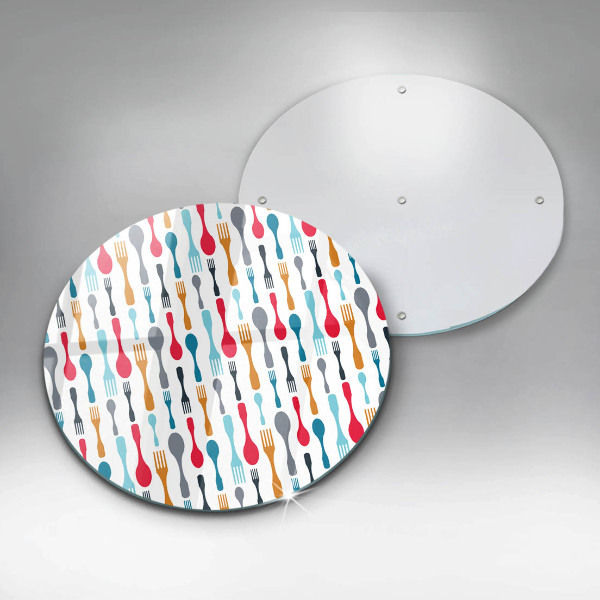 Üveg vágódeszka Kanál illusztráció