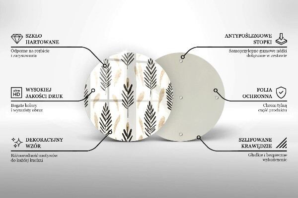 Üveg vágódeszka Boho növények