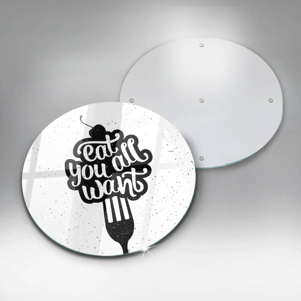 Üveg vágódeszka Eat all you want