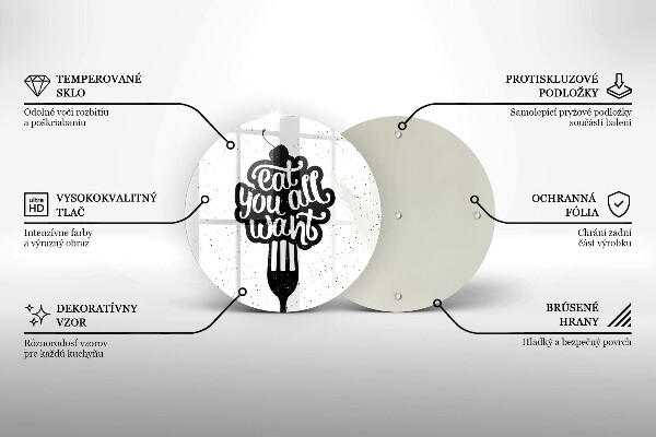 Üveg vágódeszka Eat all you want