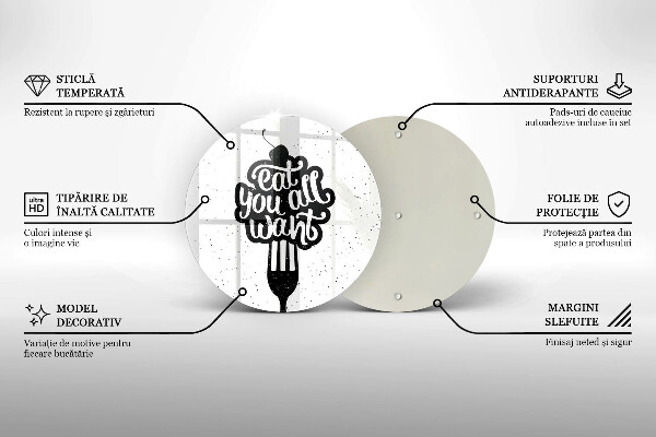 Üveg vágódeszka Eat all you want