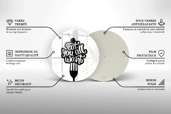 Üveg vágódeszka Eat all you want