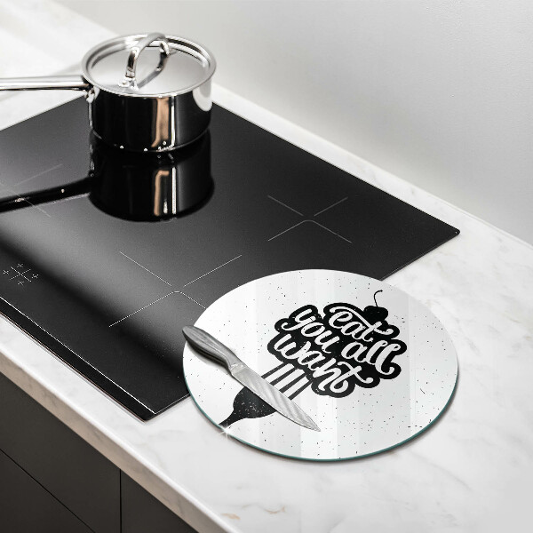 Üveg vágódeszka Eat all you want