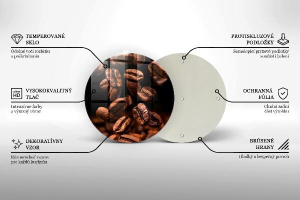 Üveg vágódeszka Barna szemes kávé