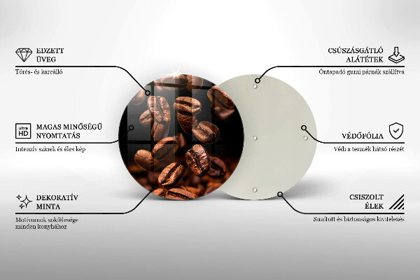 Üveg vágódeszka Barna szemes kávé