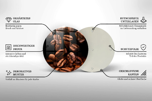 Üveg vágódeszka Barna szemes kávé