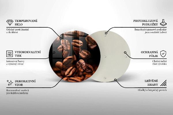 Üveg vágódeszka Barna szemes kávé