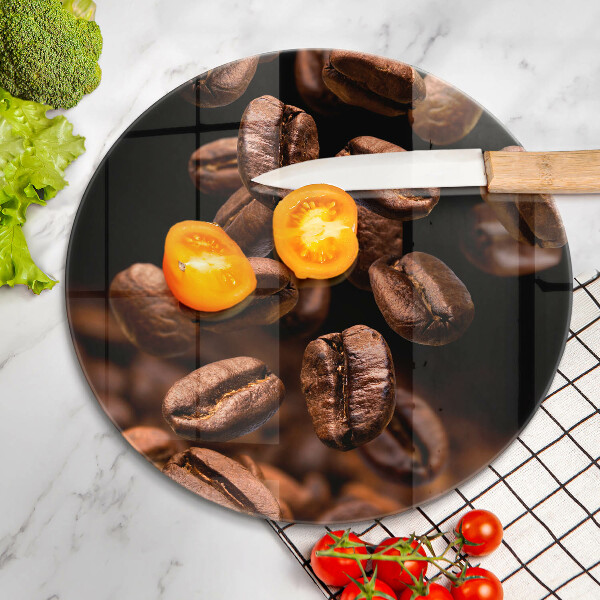 Üveg vágódeszka Barna szemes kávé