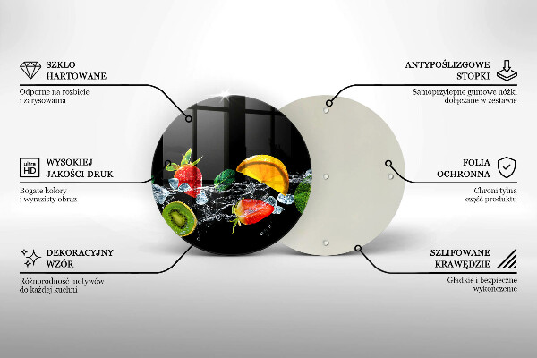 Üveg vágódeszka Gyümölcsök vízben