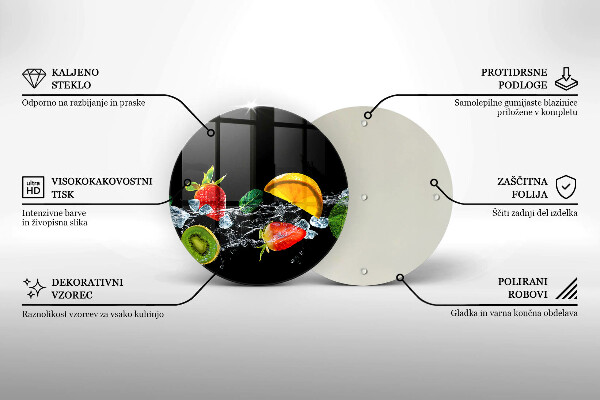 Üveg vágódeszka Gyümölcsök vízben