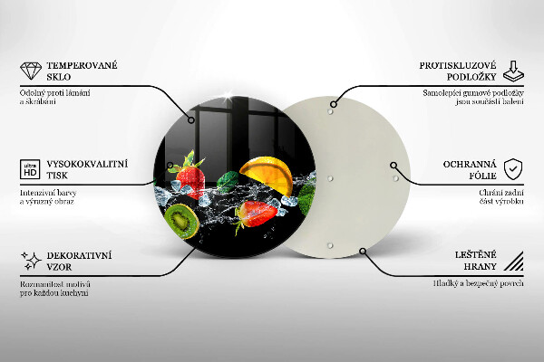 Üveg vágódeszka Gyümölcsök vízben