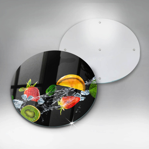 Üveg vágódeszka Gyümölcsök vízben