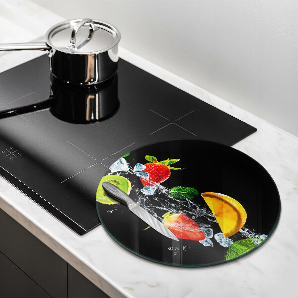 Üveg vágódeszka Gyümölcsök vízben