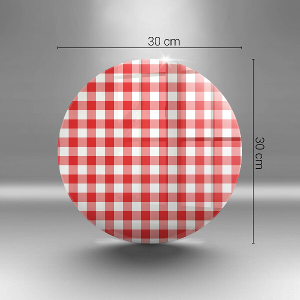 Üveg vágódeszka Piros-fehér kockás minta