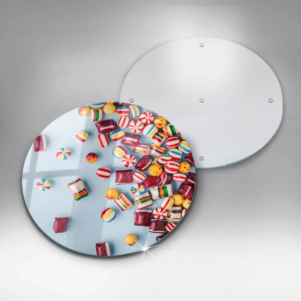 Üveg vágódeszka Színes cukorkák