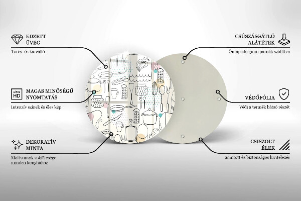 Üveg vágódeszka Konyhai kiegészítők