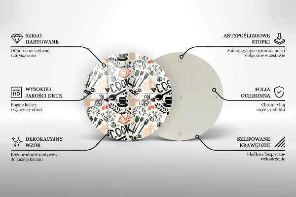 Üveg vágódeszka Rajzfilm konyhai motívum