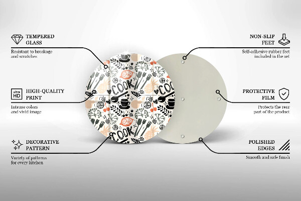 Üveg vágódeszka Rajzfilm konyhai motívum