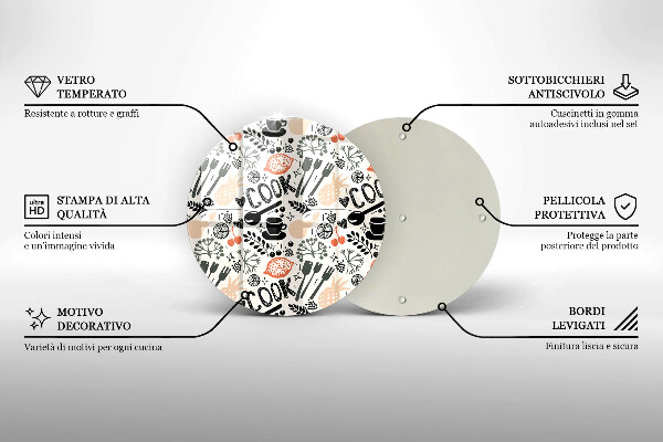 Üveg vágódeszka Rajzfilm konyhai motívum