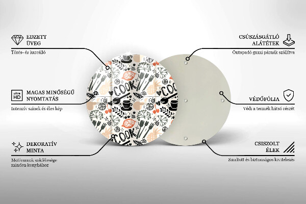 Üveg vágódeszka Rajzfilm konyhai motívum