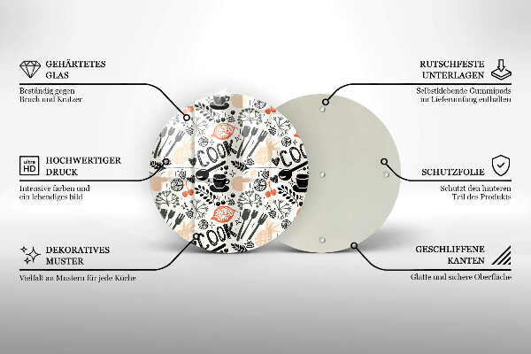 Üveg vágódeszka Rajzfilm konyhai motívum