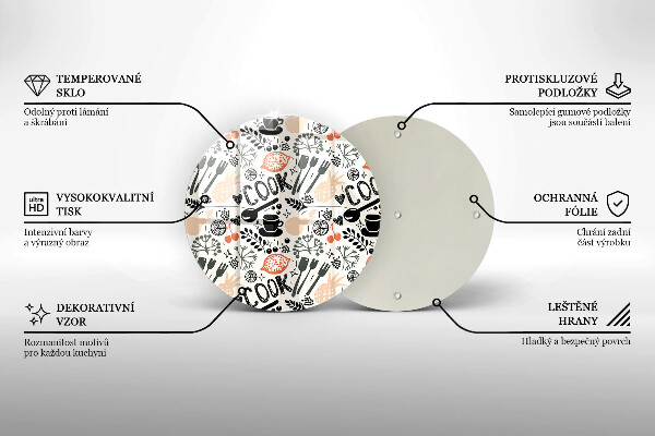 Üveg vágódeszka Rajzfilm konyhai motívum