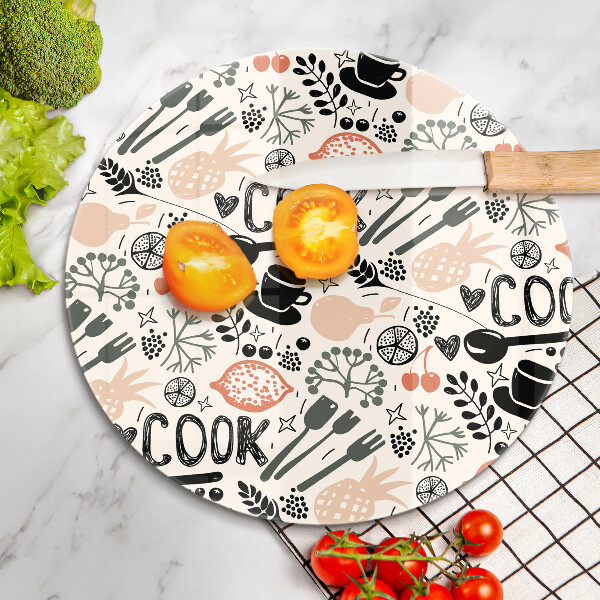 Üveg vágódeszka Rajzfilm konyhai motívum