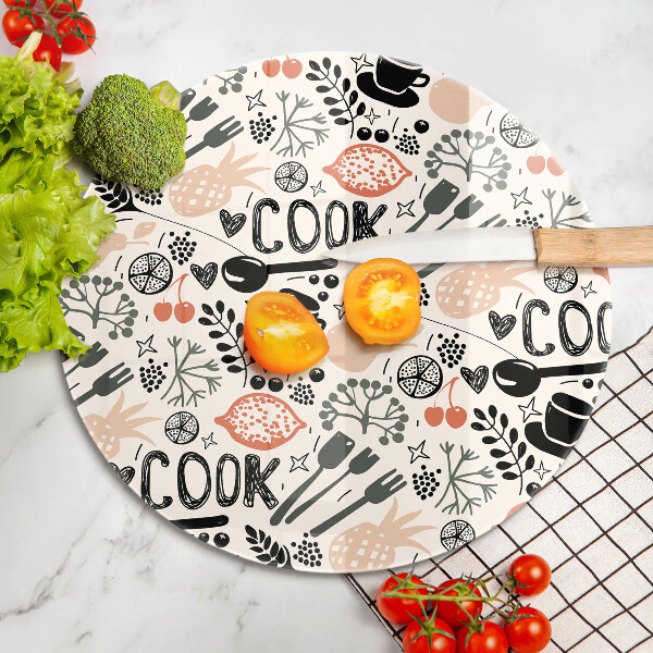 Üveg vágódeszka Rajzfilm konyhai motívum