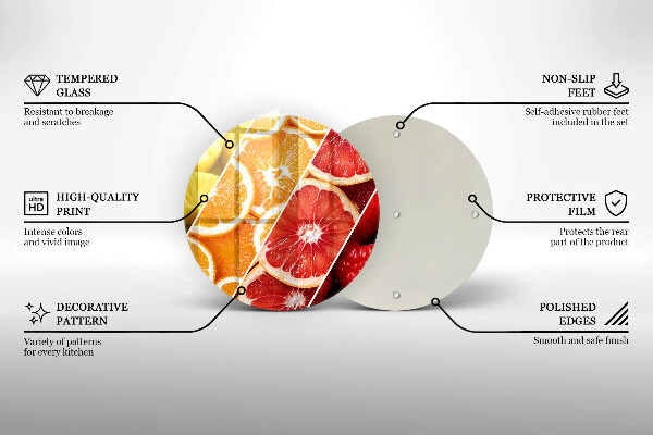 Üveg vágódeszka Színes gyümölcsök