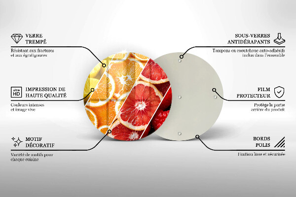 Üveg vágódeszka Színes gyümölcsök