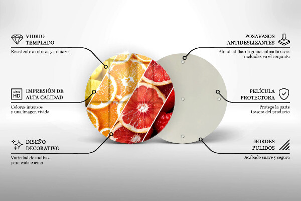 Üveg vágódeszka Színes gyümölcsök