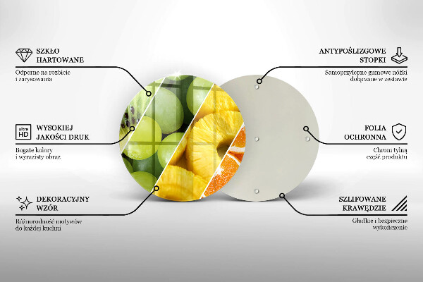 Üveg vágódeszka Színes gyümölcsök