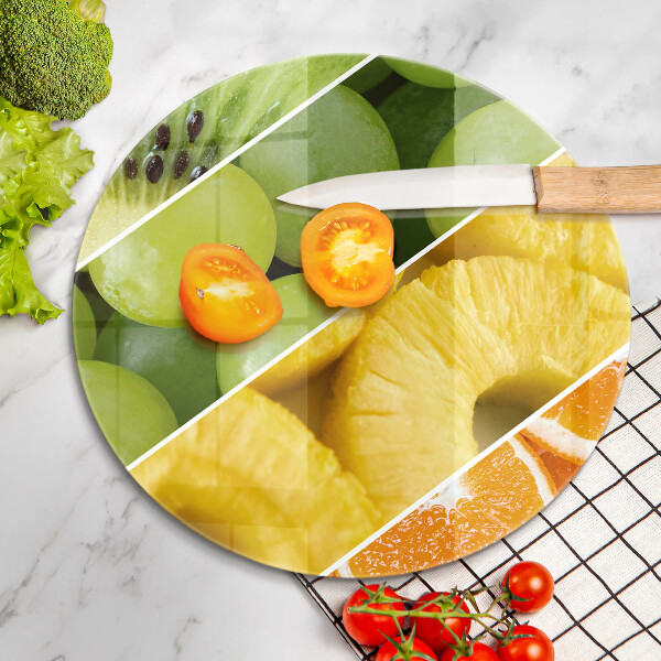 Üveg vágódeszka Színes gyümölcsök