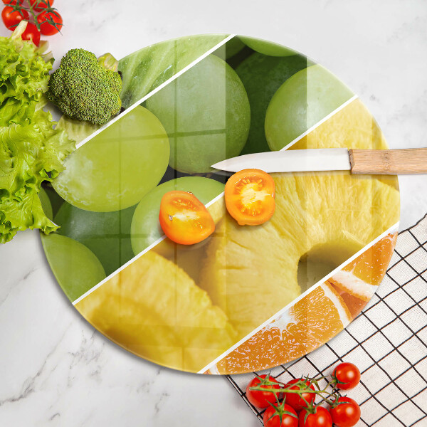 Üveg vágódeszka Színes gyümölcsök