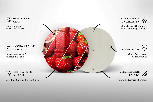 Üveg vágódeszka Színes gyümölcsök