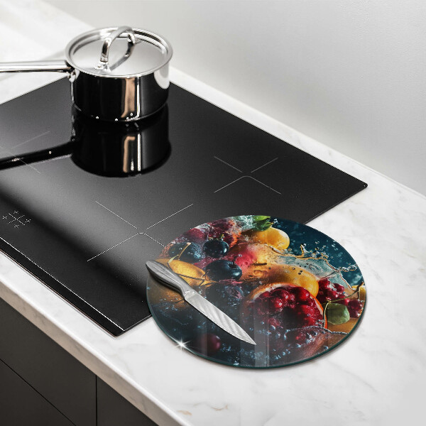 Üveg vágódeszka Gyümölcsök vízben