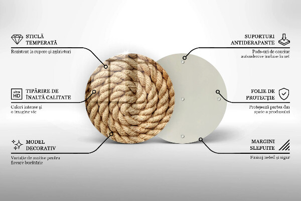 Üveg vágódeszka Vastag kötél