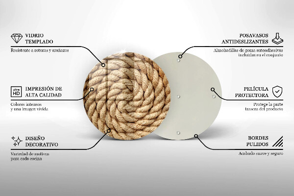 Üveg vágódeszka Vastag kötél