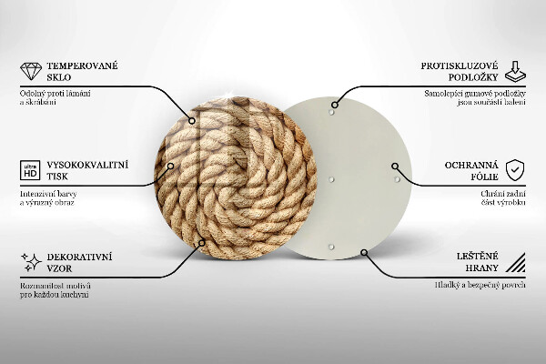 Üveg vágódeszka Vastag kötél