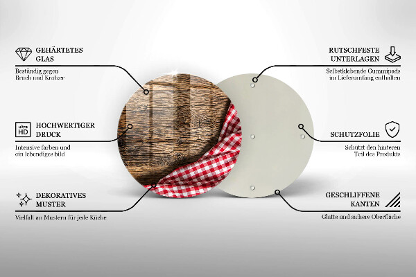 Üveg vágódeszka Faasztal