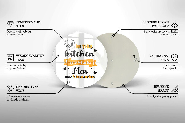 Üveg vágódeszka Ebben a konyhában rendetlenséget és emlékeket csináltunk