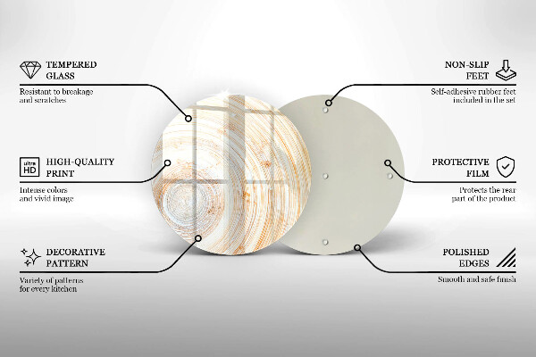 Üveg vágódeszka Fa textúra